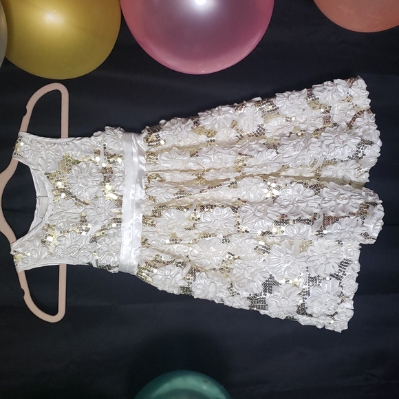 *Blueberi Boulevard Girls' Rosette & Sequins dress - Picture 2 of 8